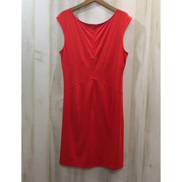 New Ann Taylor Red Sleeveless Dress Ruched Size 16 - Picture 2 of 3